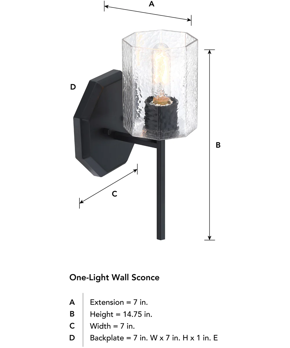 Haven 1 Light Wall Sconce Matte Black - Image 3