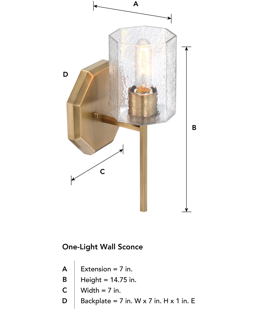 Haven 1 Light Wall Sconce Old Satin Brass - Image 3