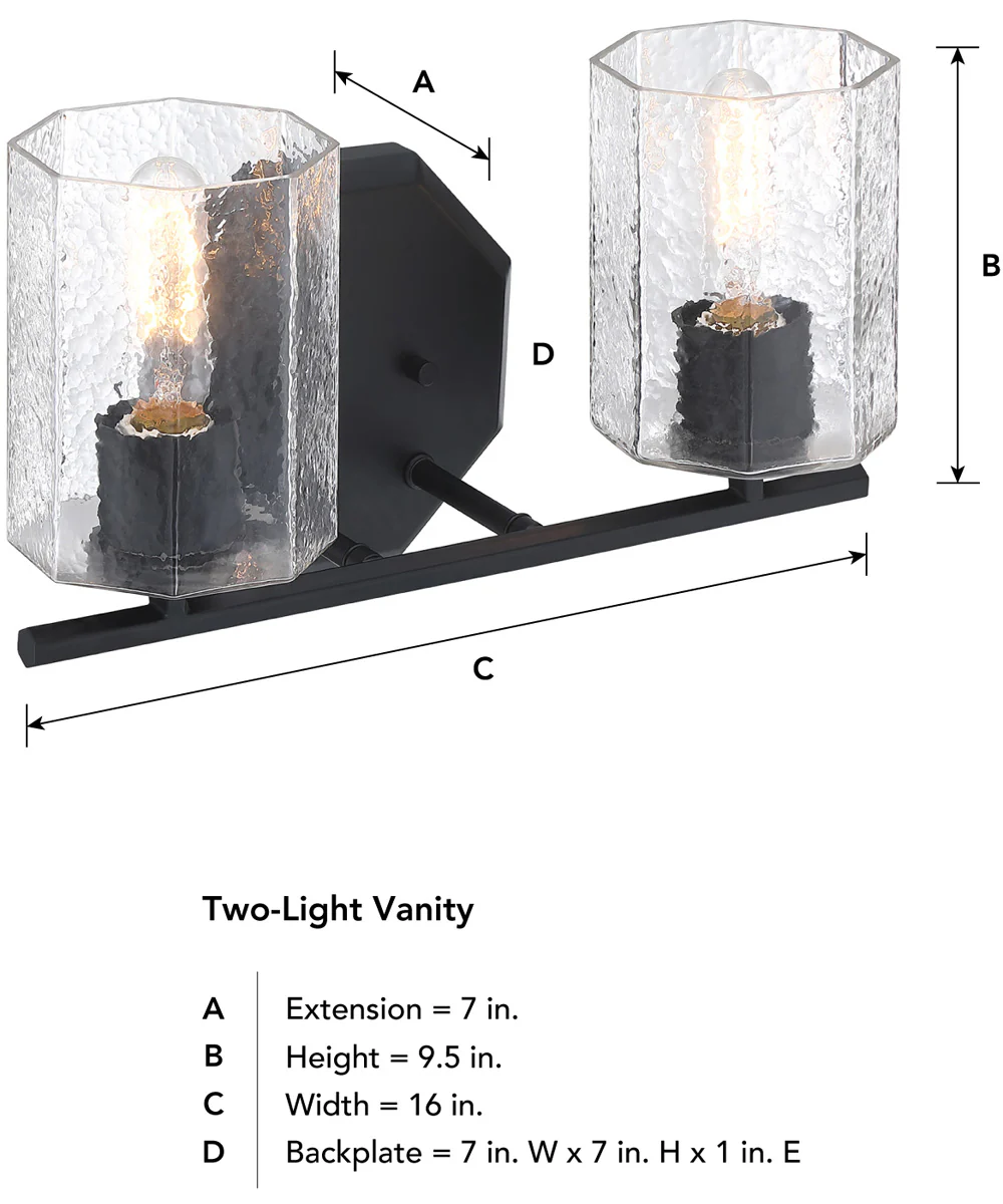 Haven 2 Light Vanity Matte Black - Image 3