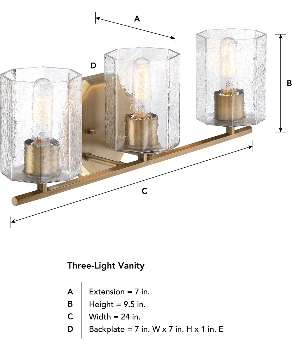 Haven 3 Light Vanity Old Satin Brass - Image 3