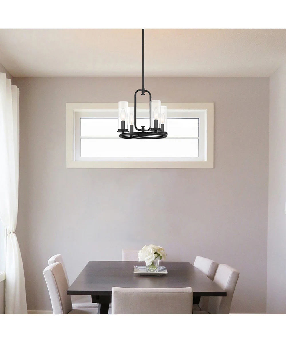 Hudson Heights 4 Light Pendant Convertible Matte Black - Image 2