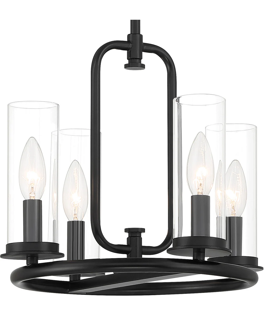 Hudson Heights 4 Light Pendant Convertible Matte Black - Image 3