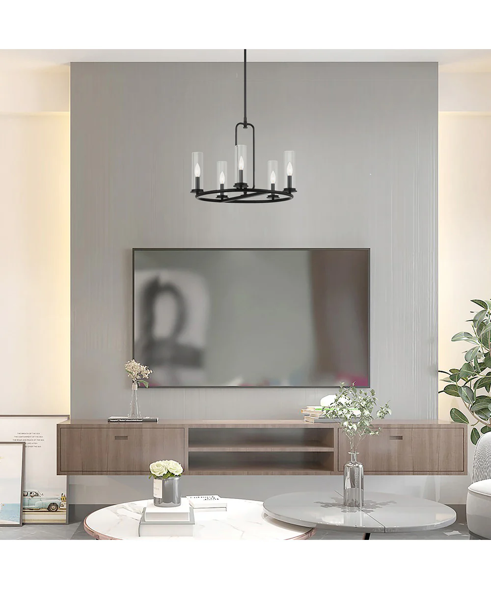 Hudson Heights 5 Light Chandelier Matte Black - Image 2