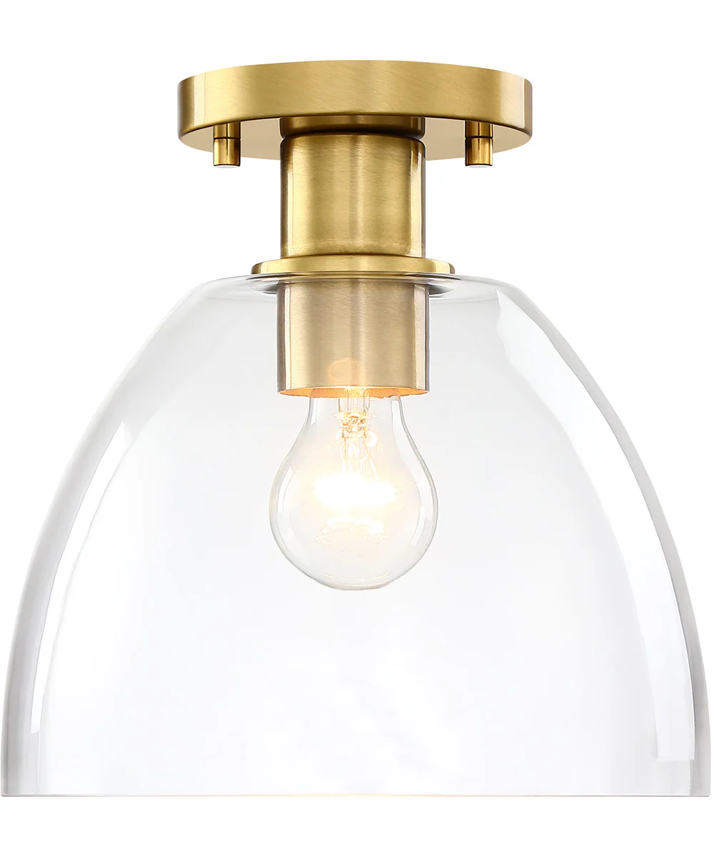 Indigo 1 Light Semi Flush Mount Brushed Gold