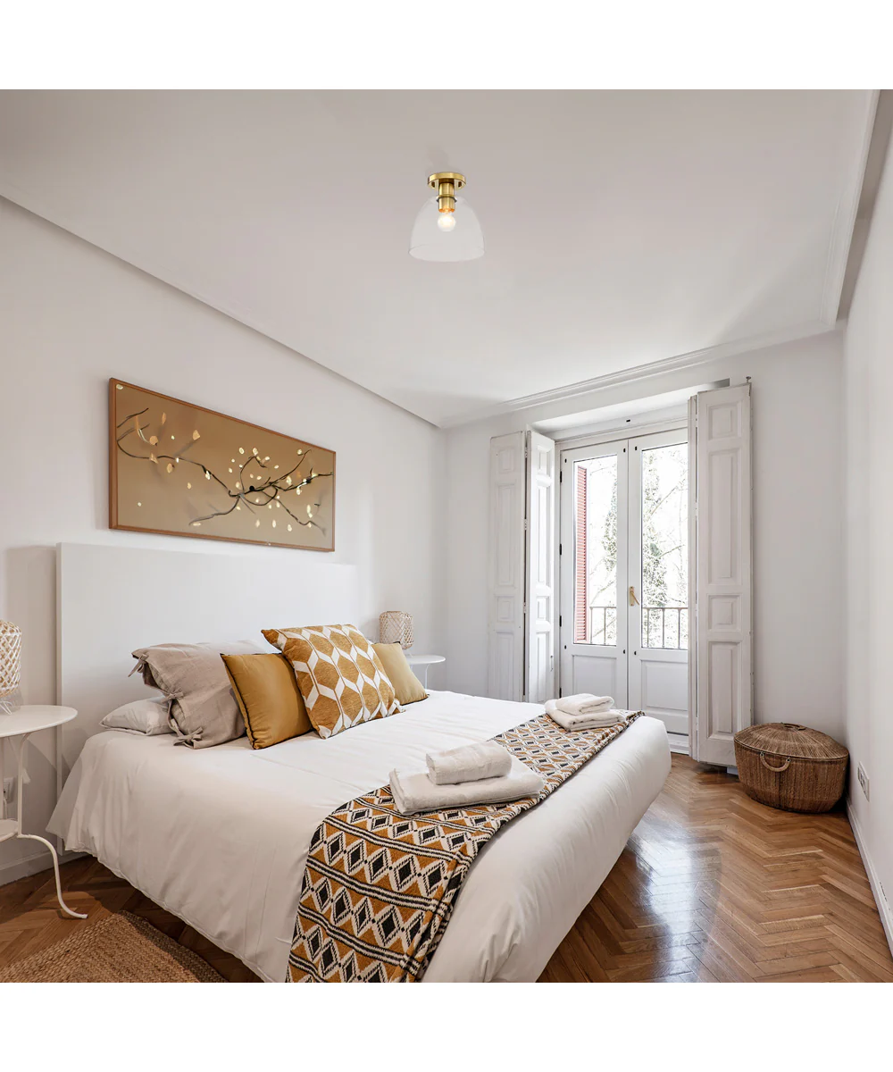 Indigo 1 Light Semi Flush Mount Brushed Gold - Image 2