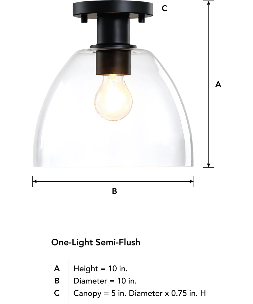 Indigo 1 Light Semi Flush Mount Matte Black - Image 3