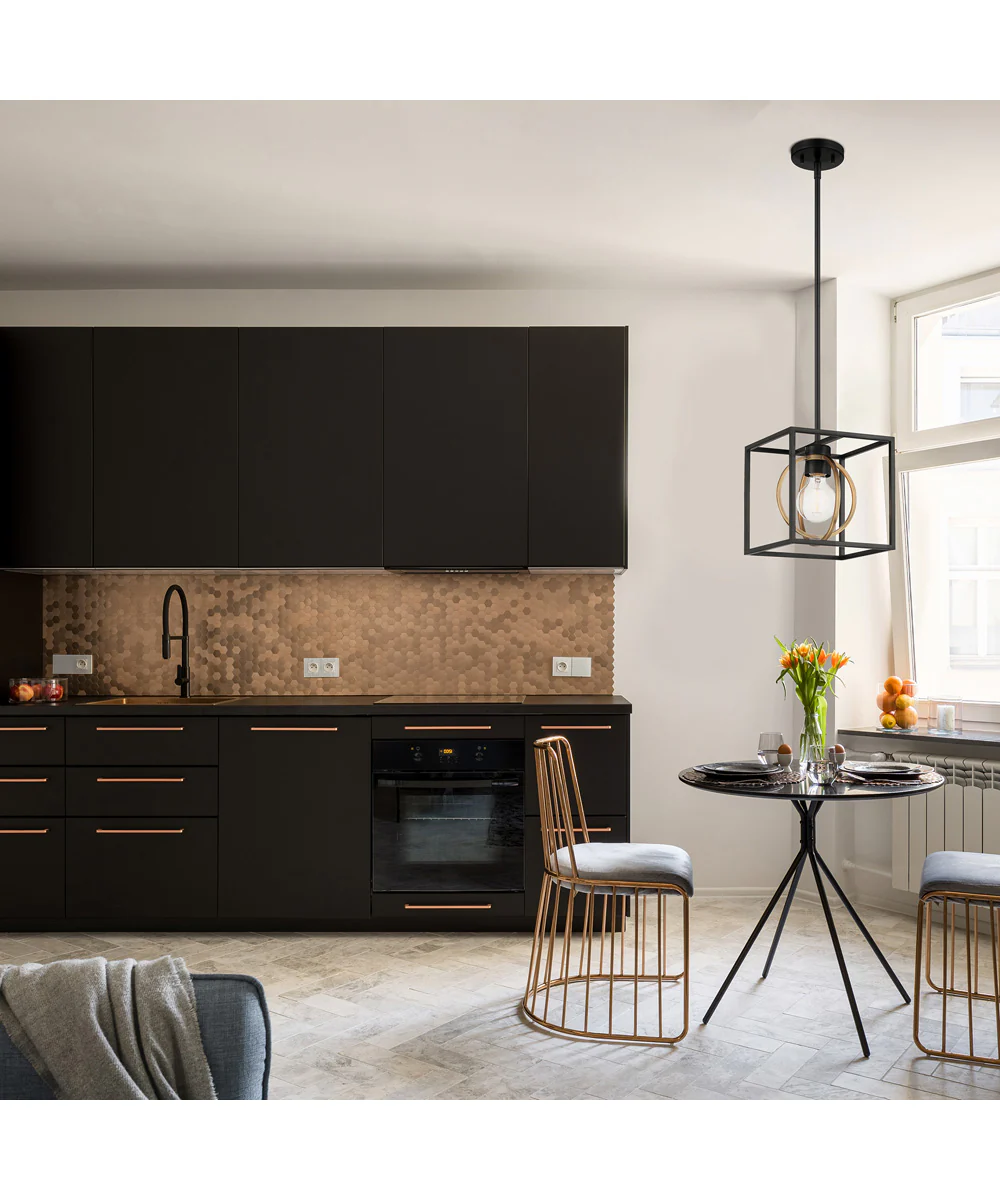 Kew Gardens 1 Light Pendant convertible Matte Black - Image 2
