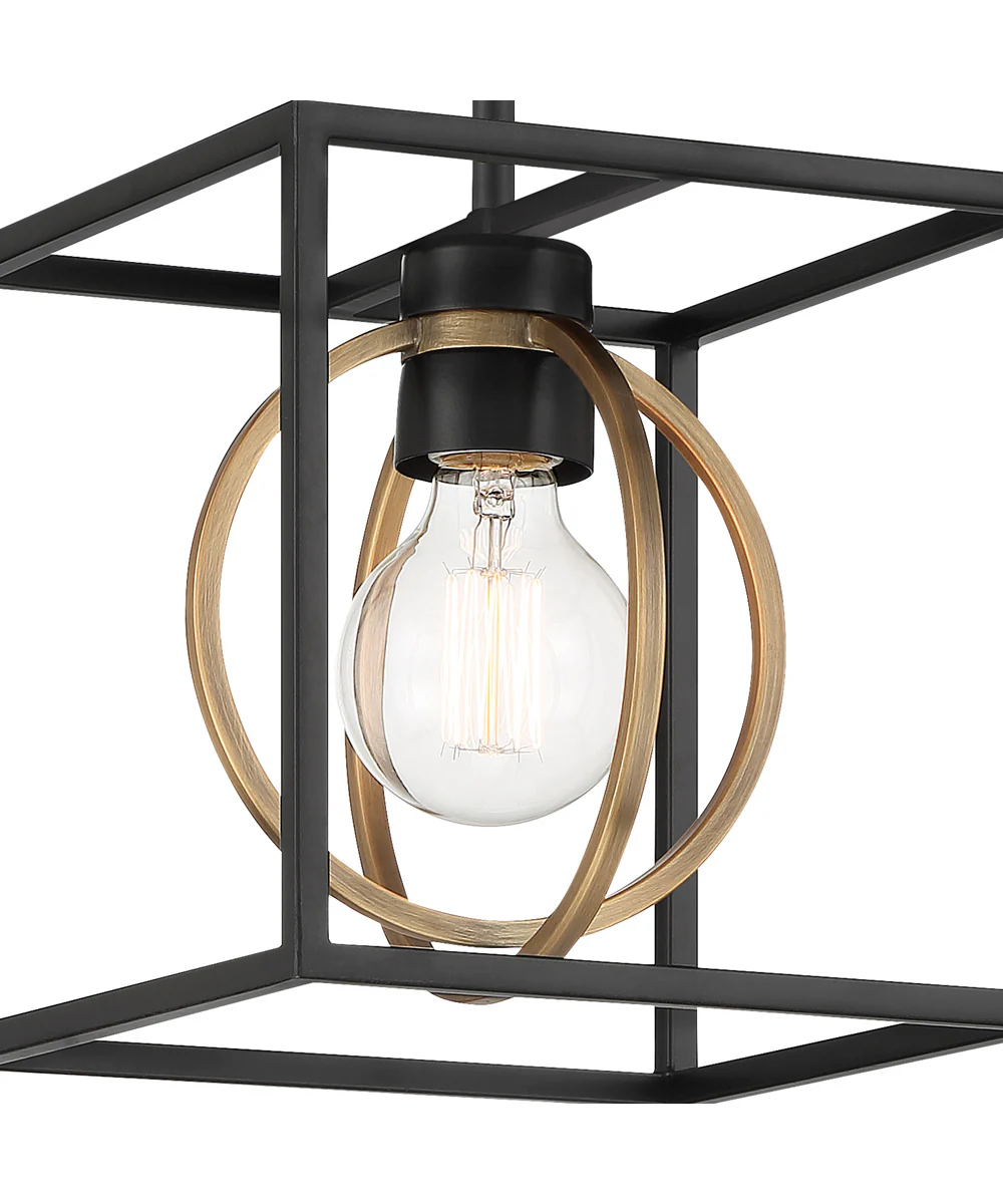 Kew Gardens 1 Light Pendant convertible Matte Black - Image 4