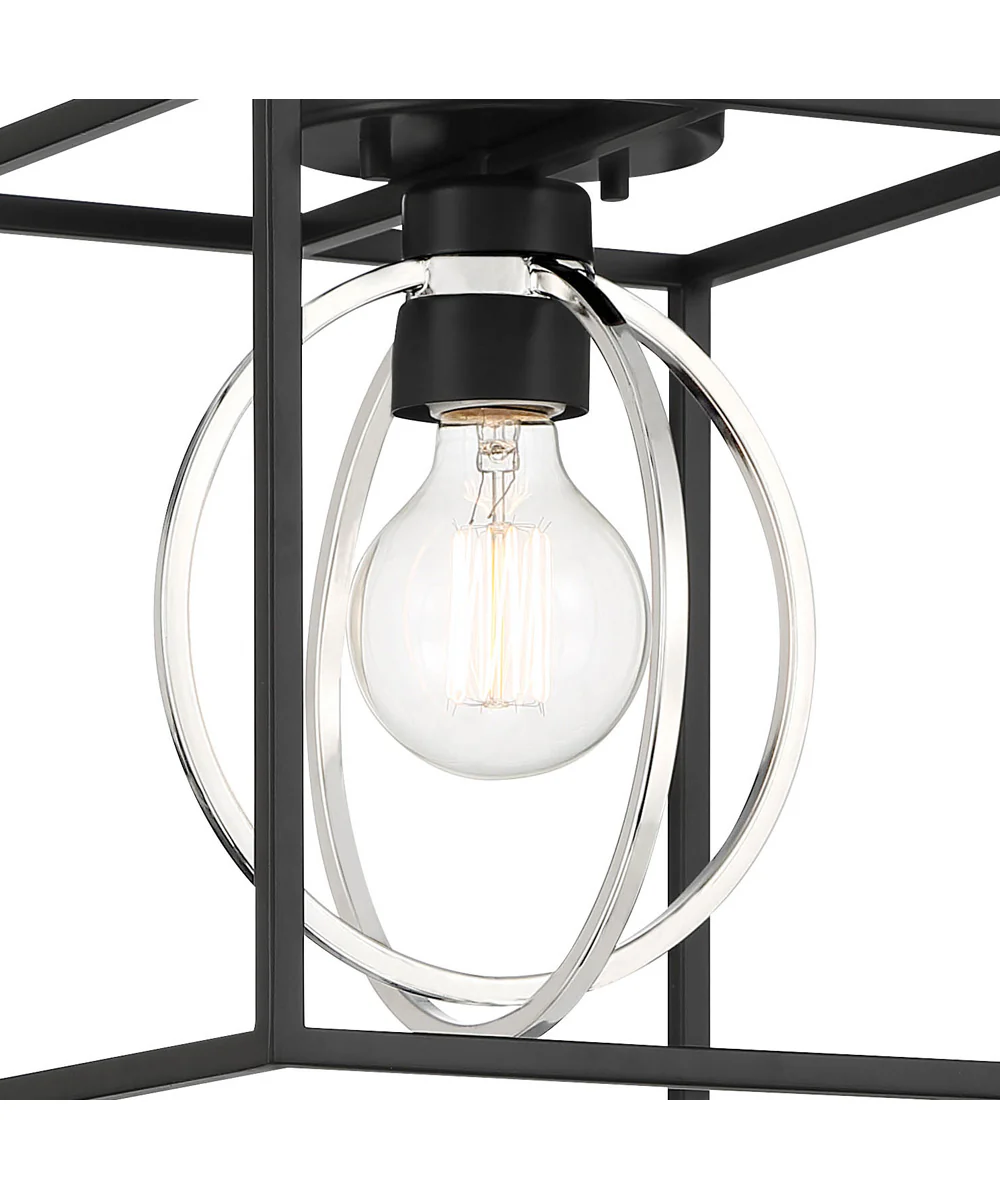 Kew Gardens 1 Light Semi Flush Matte Black - Image 3