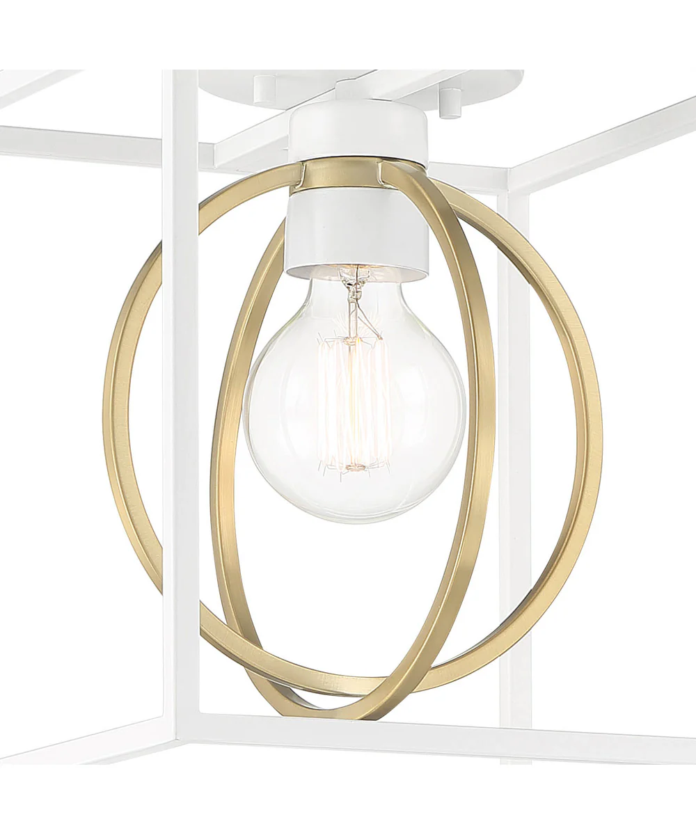 Kew Gardens 1 Light Semi Flush Matte White - Image 3