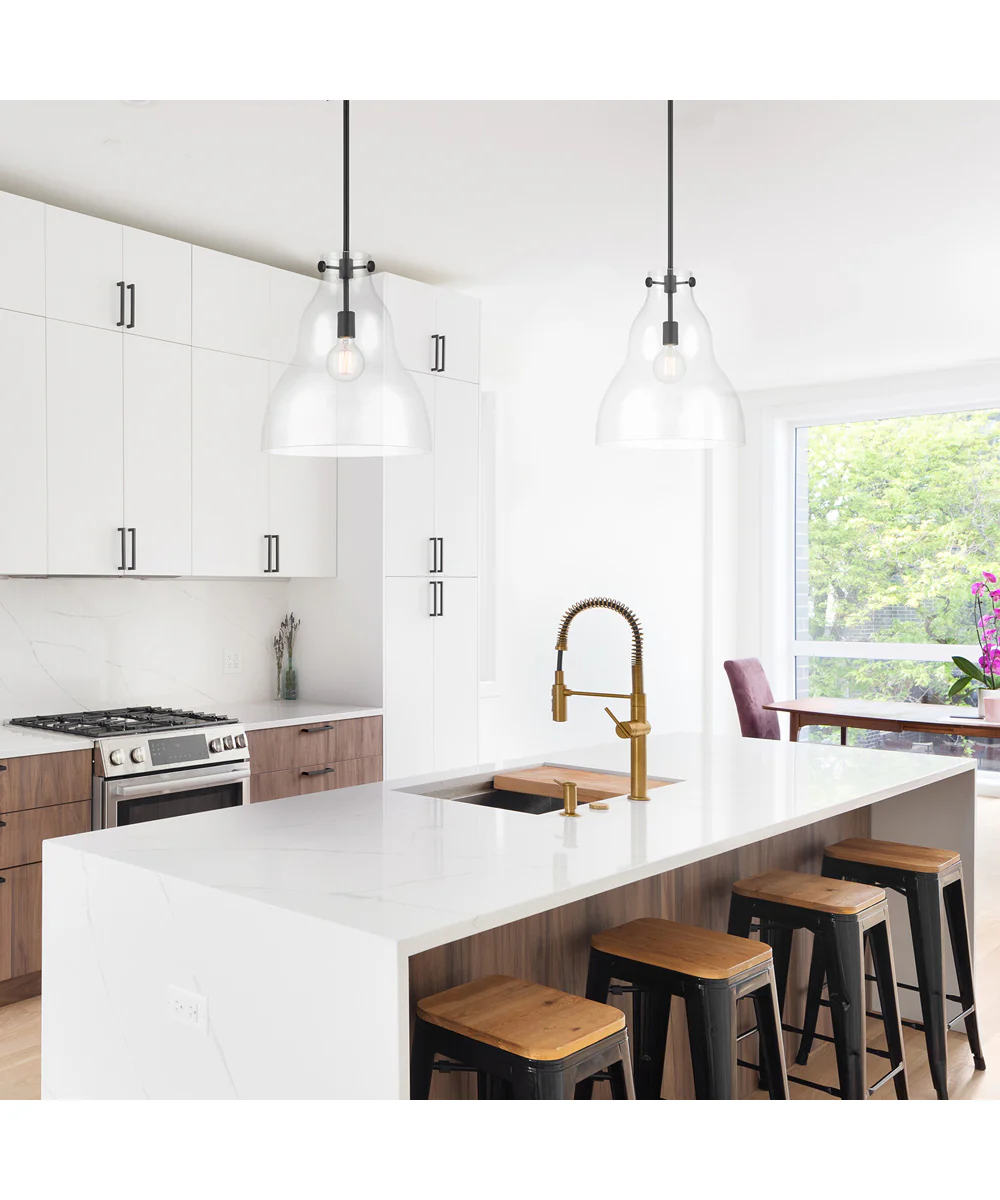 Lakeview 1 Light Pendant Matte Black - Image 2
