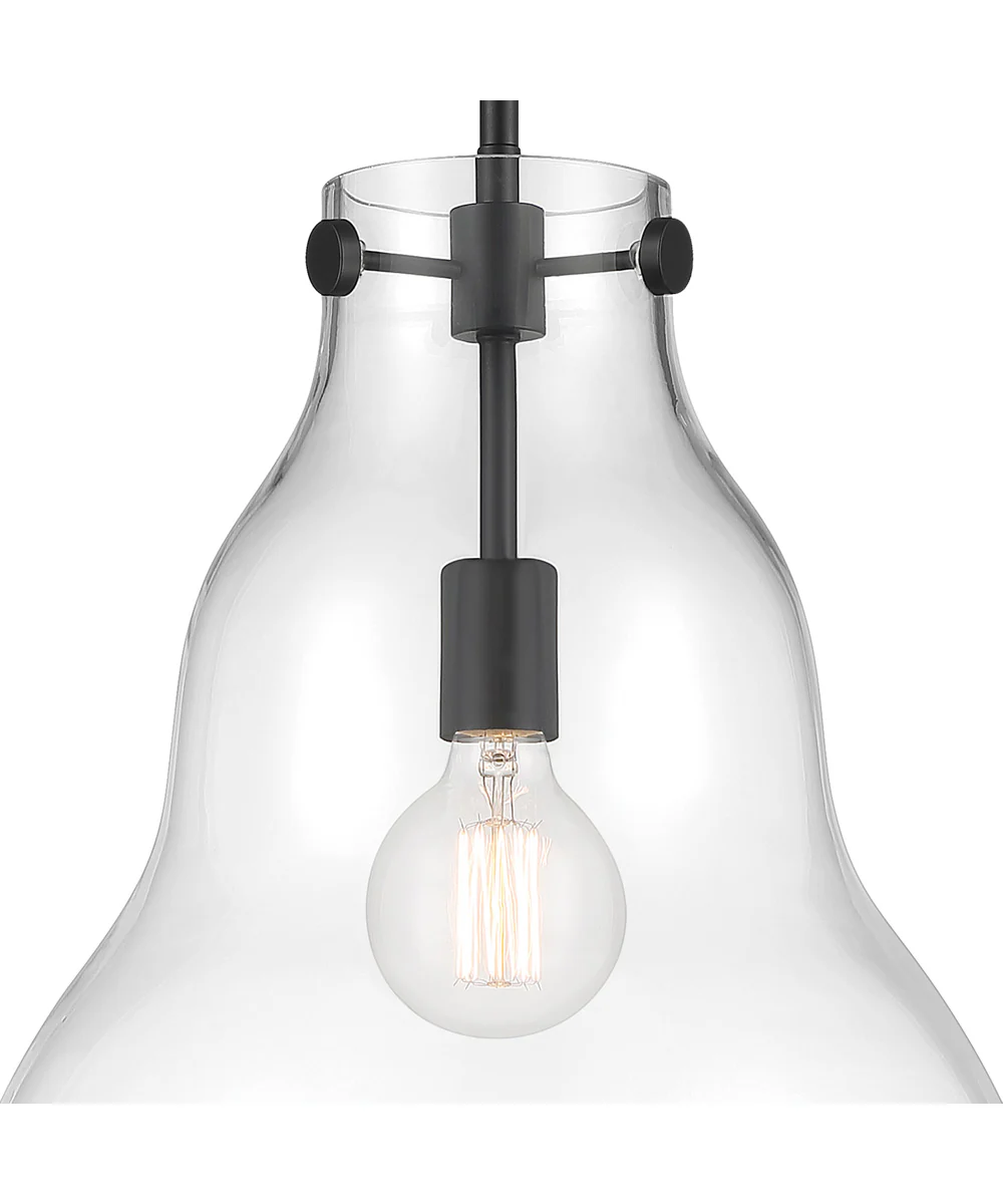 Lakeview 1 Light Pendant Matte Black - Image 3