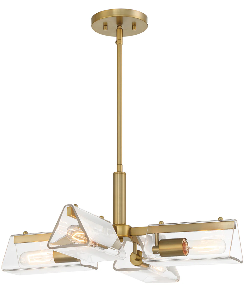 Latitude 4 Light Chandelier Brushed Gold