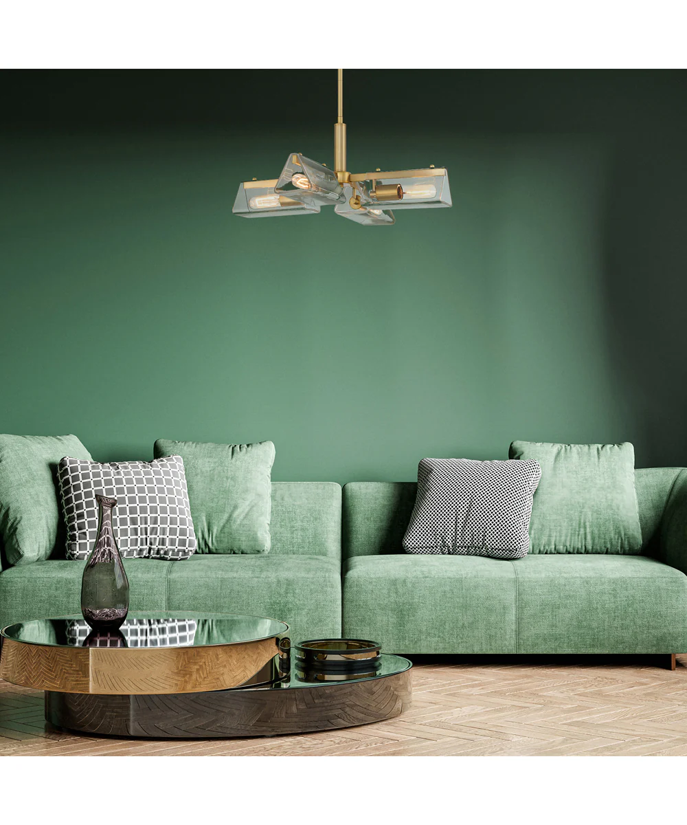 Latitude 4 Light Chandelier Brushed Gold - Image 2