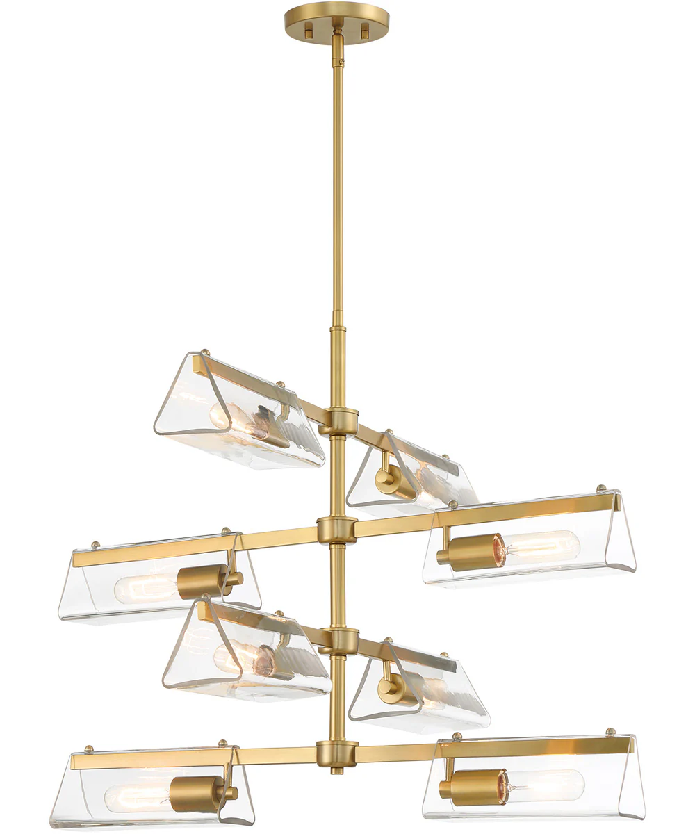 Latitude 8 Light Chandelier Brushed Gold