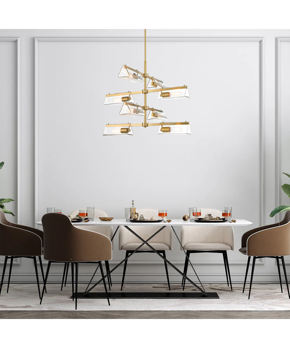 Latitude 8 Light Chandelier Brushed Gold - Image 2