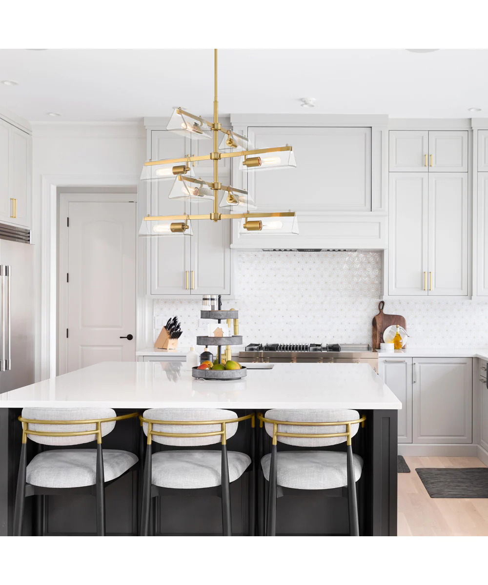 Latitude 8 Light Chandelier Brushed Gold - Image 3