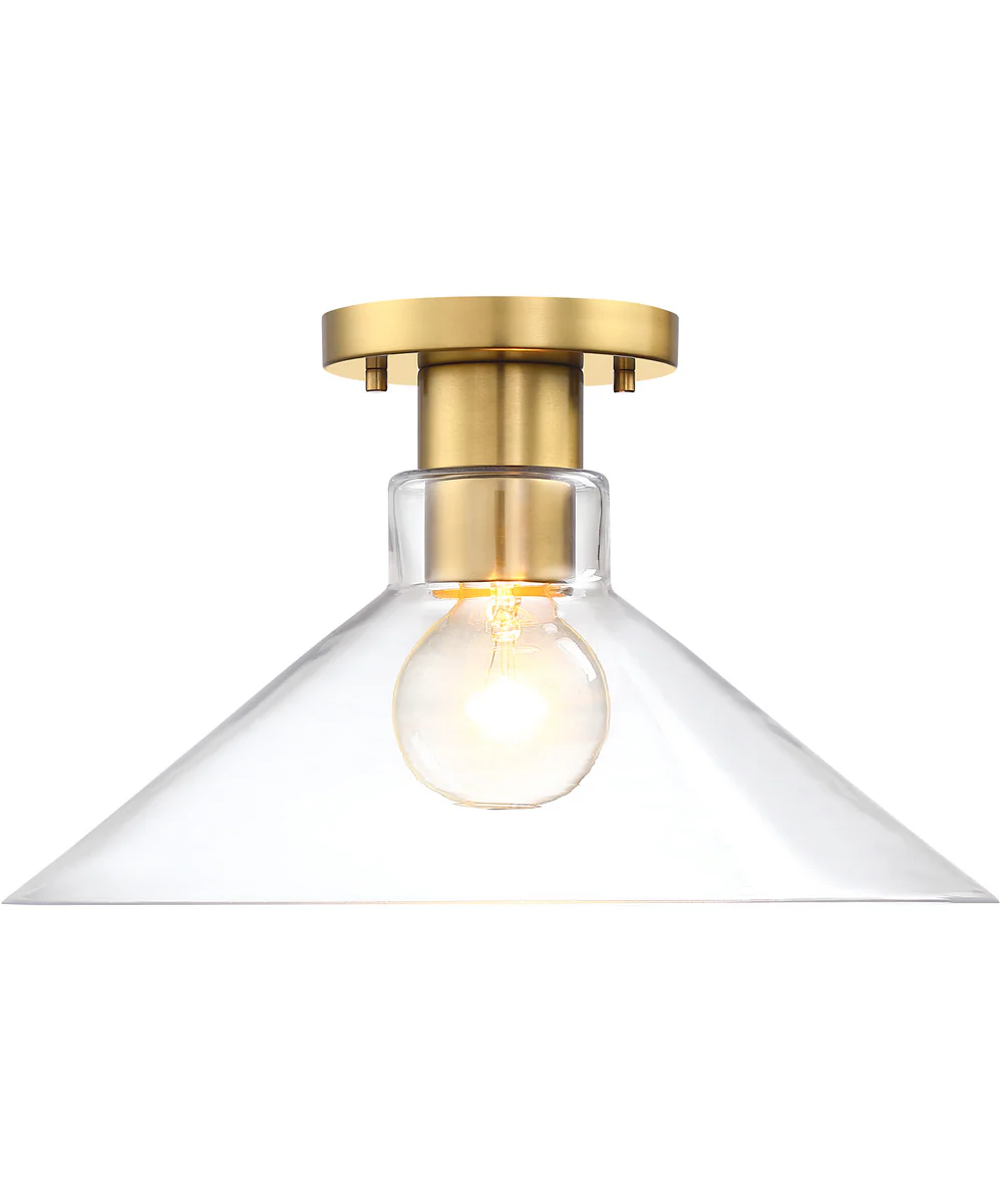 Leena 1 Light Semi Flush Mount Brushed Gold