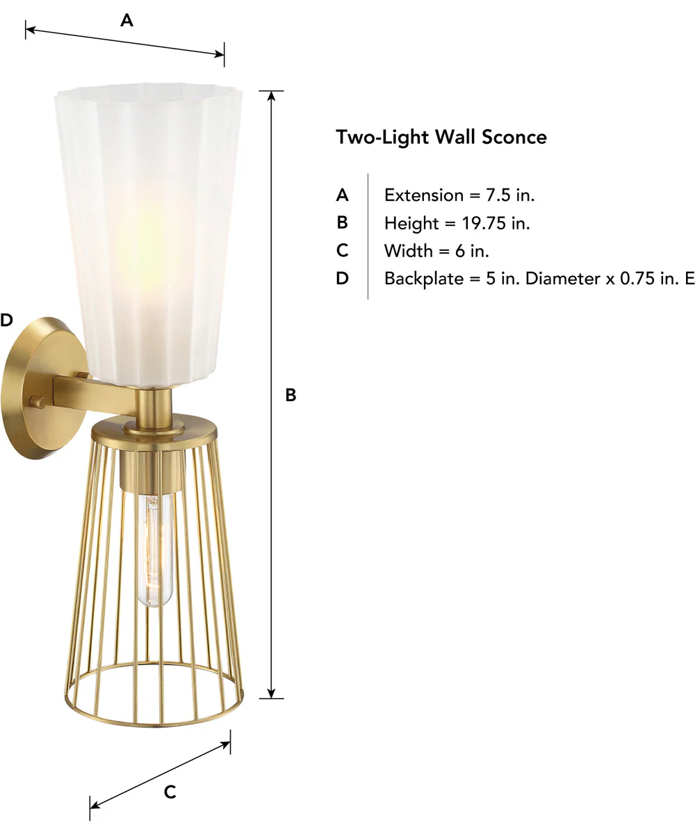 Liana 2 Light Wall Sconce Brushed Gold - Image 2