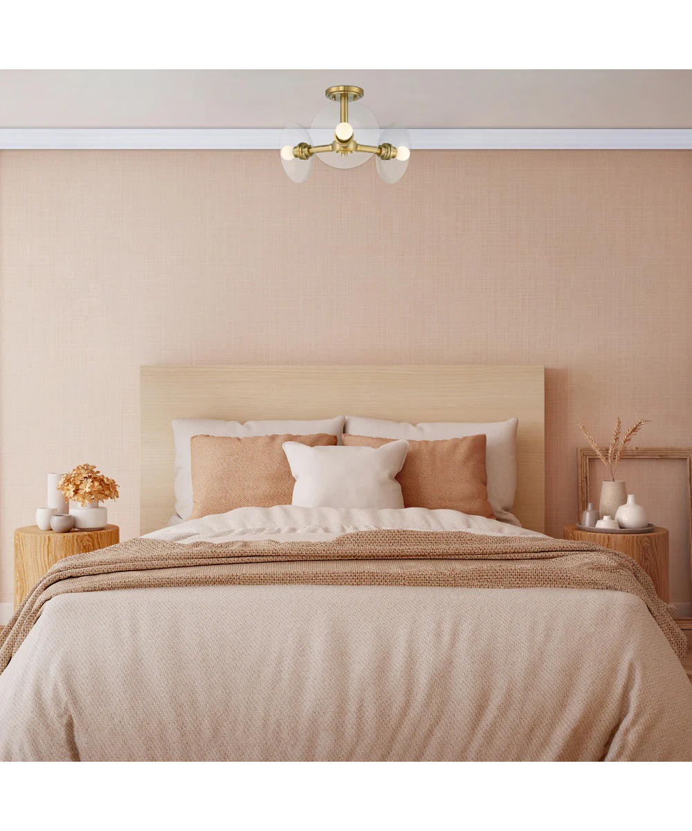 Litto 3 Light Semi Flush  Brushed Gold - Image 2