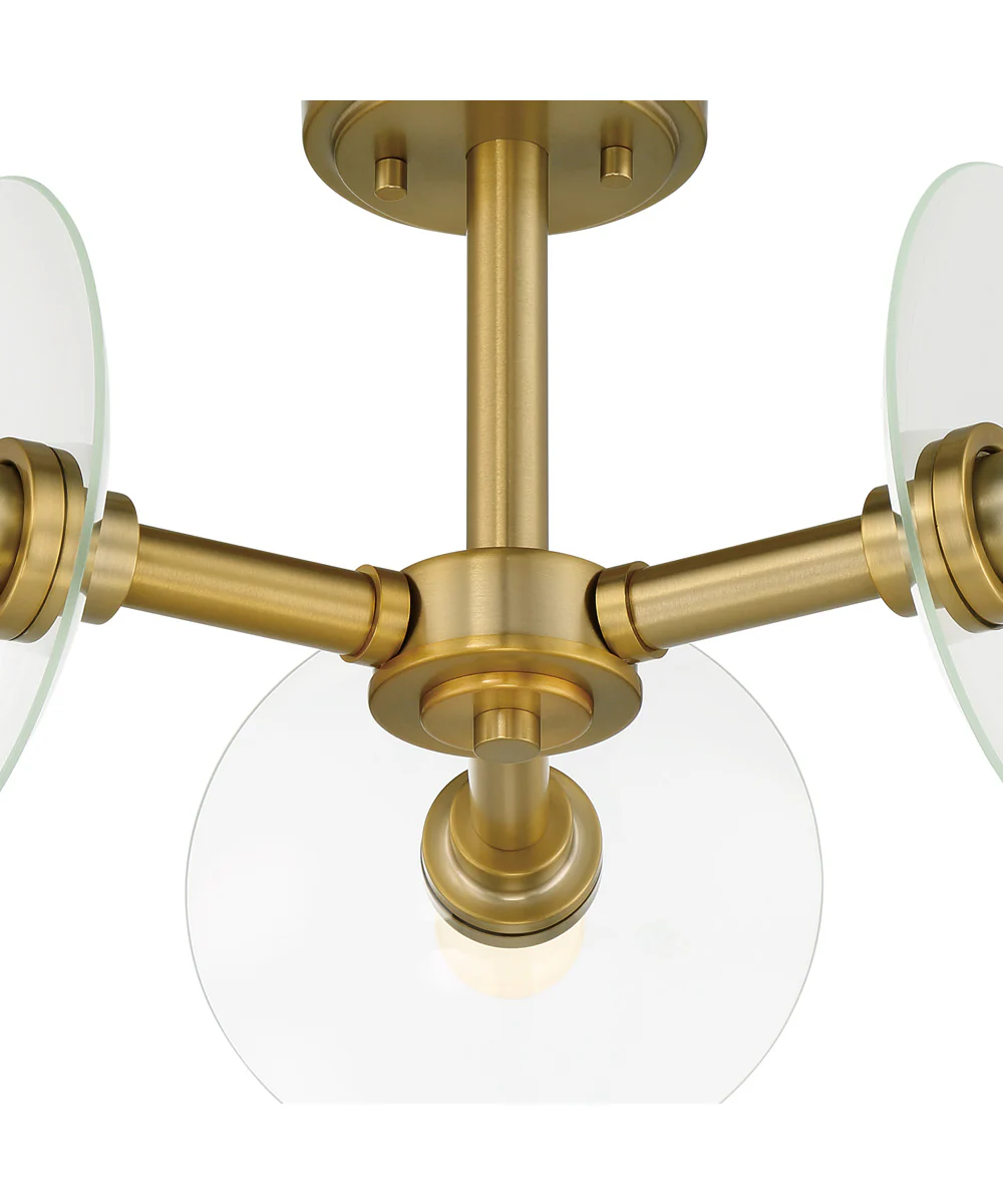 Litto 3 Light Semi Flush  Brushed Gold - Image 4