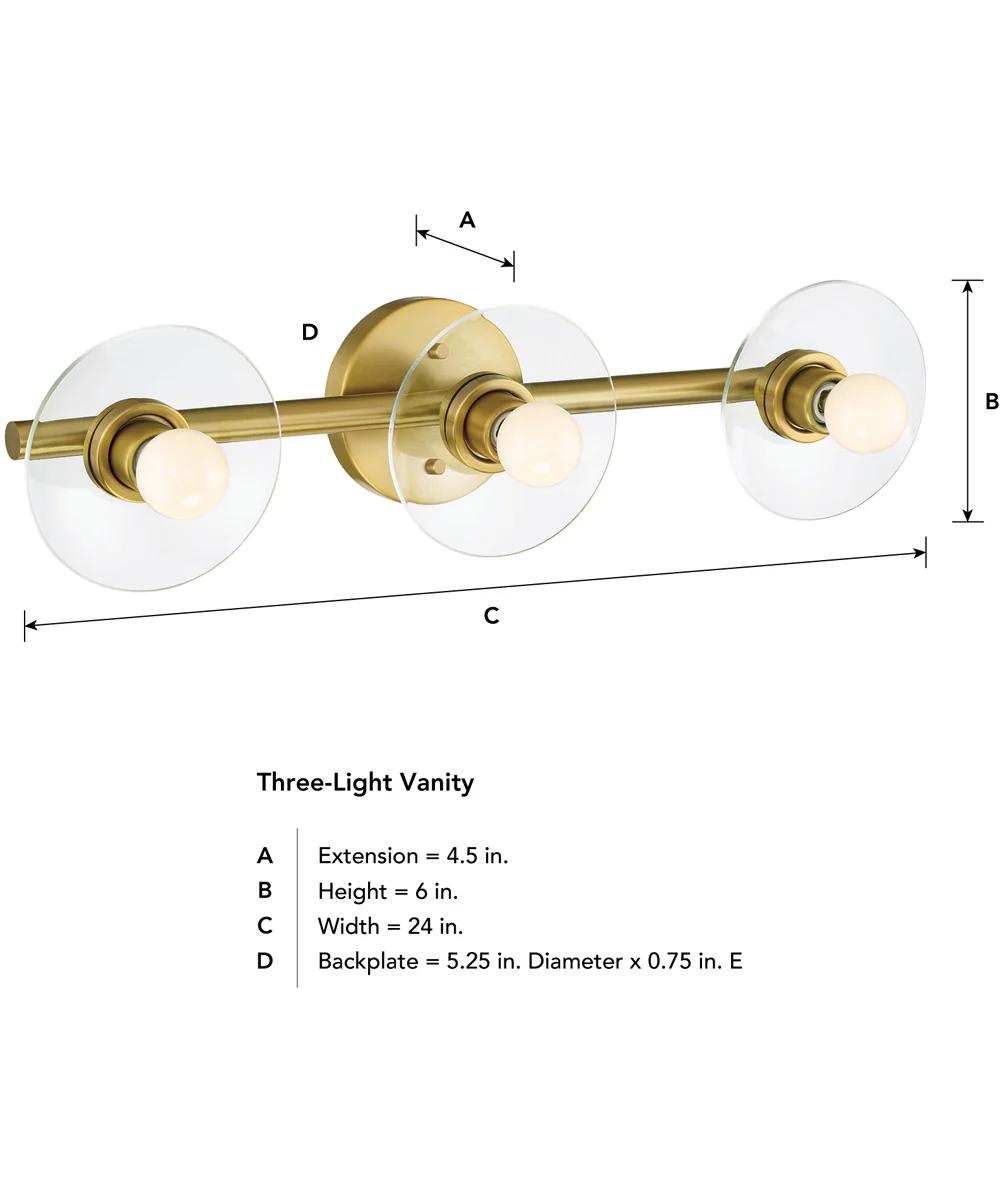 Litto 3 Light Vanity Brushed Gold - Image 5