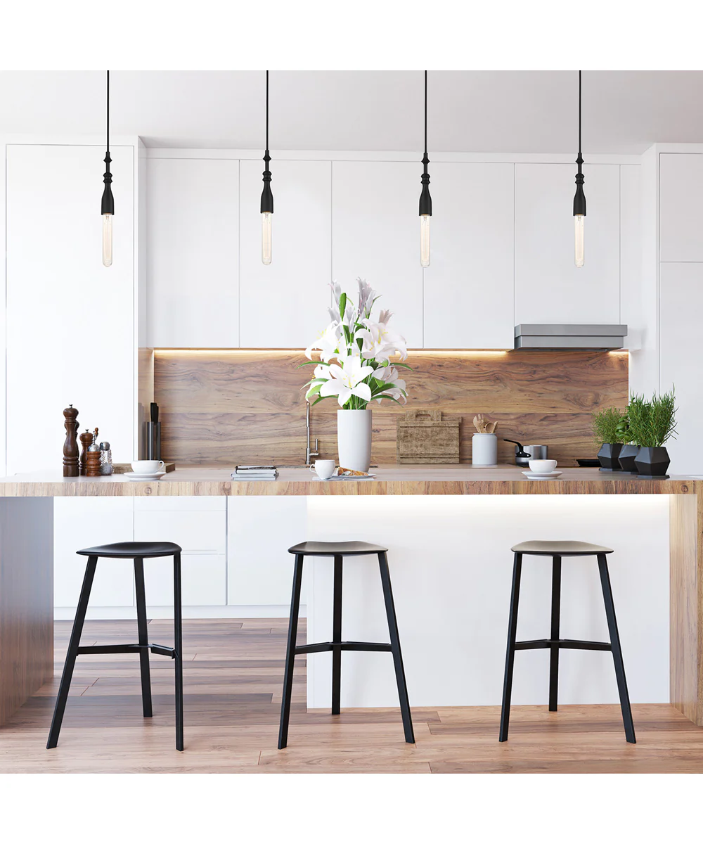 Louise 1 Light Pendant Matte Black - Image 2