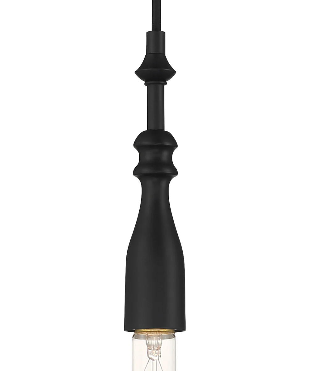 Louise 1 Light Pendant Matte Black - Image 3