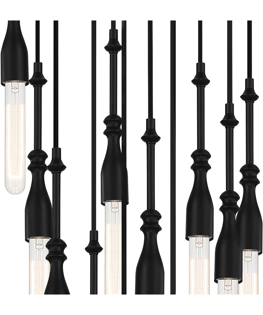 Louise 11 Light Chandelier Matte Black - Image 3