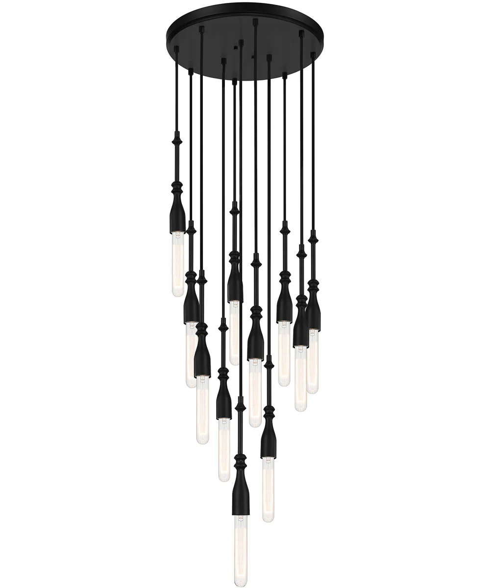 Louise 11 Light Chandelier Matte Black - Image 4