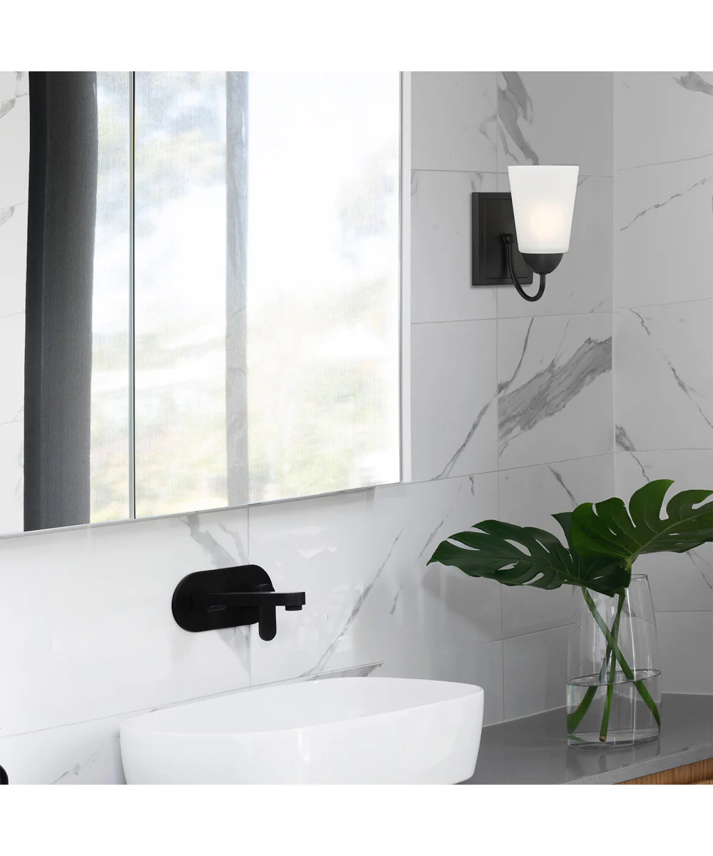 Malone 1 Light Wall Sconce Matte Black - Image 2