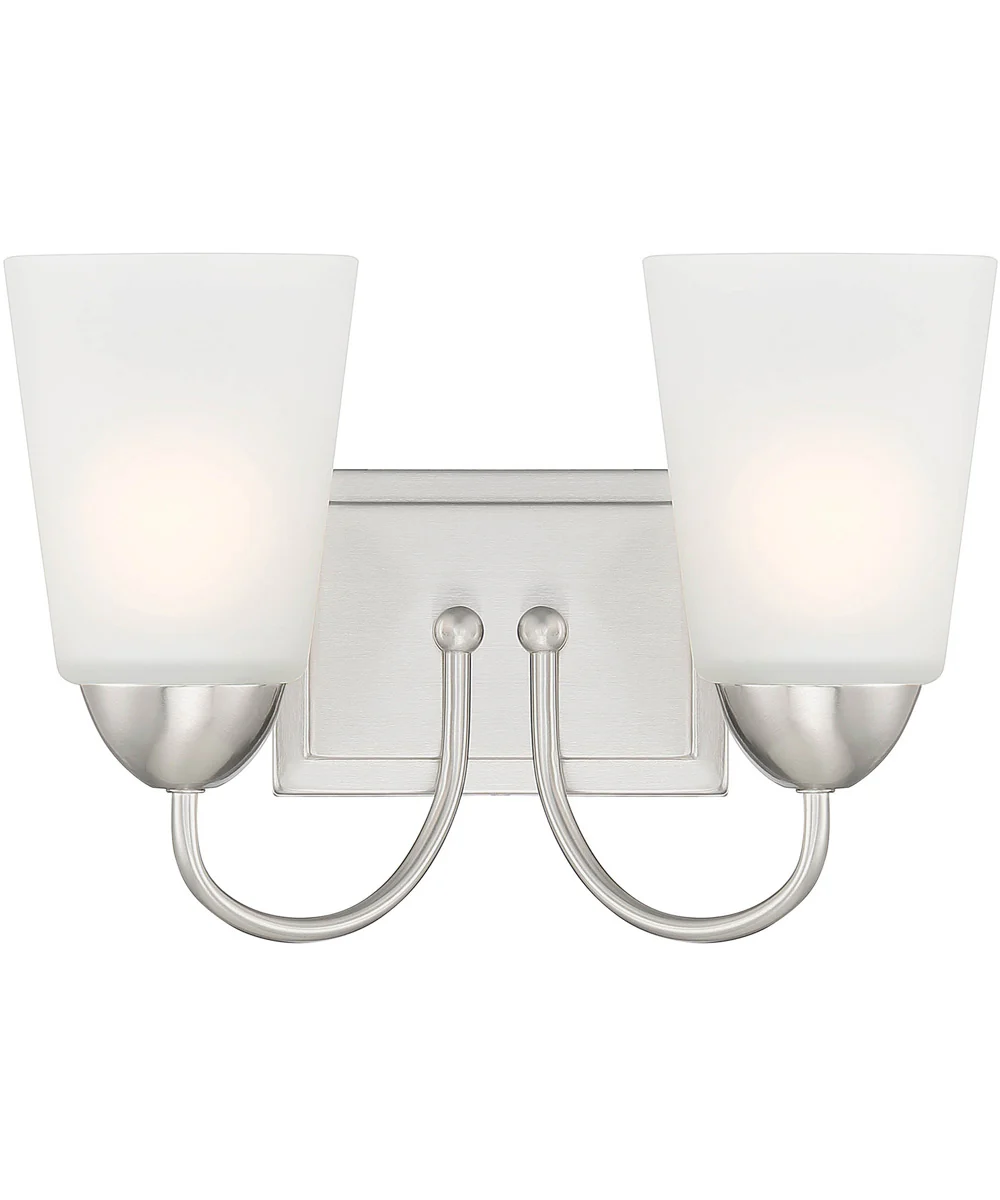 Malone 2 Light Vanity Brushed Nickel