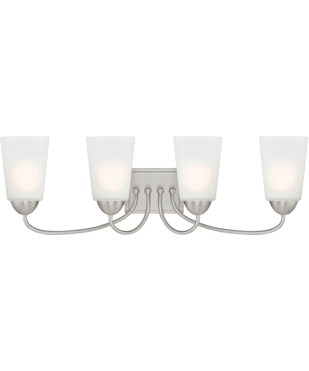 Malone 4 Light Vanity Brushed Nickel