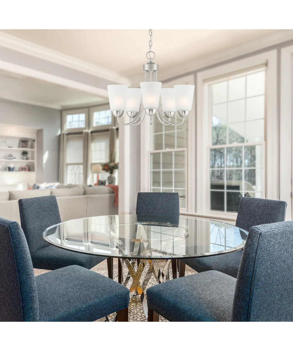 Malone 5 Light Chandelier Brushed Nickel - Image 2