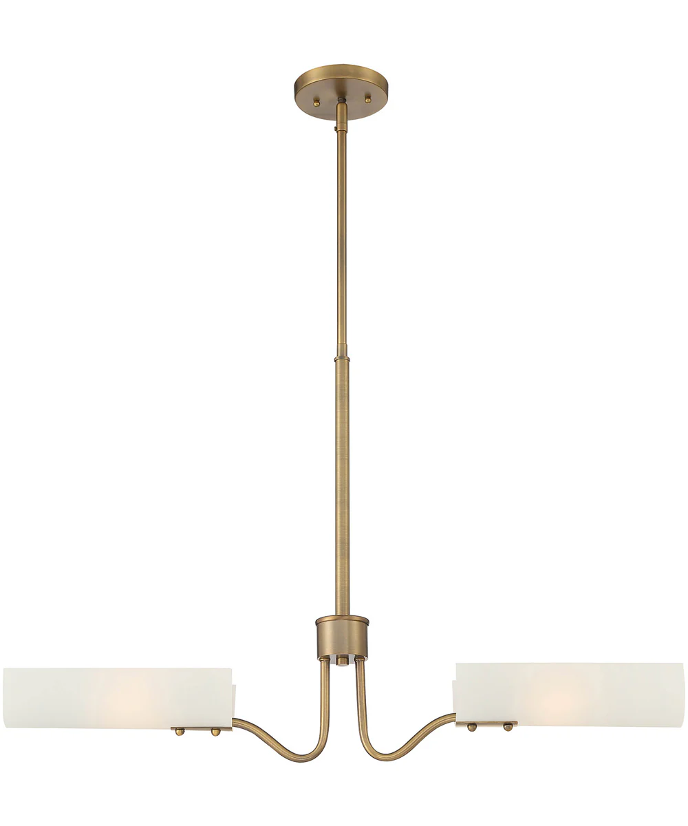 Manhasset 2 Light Island Old Satin Brass