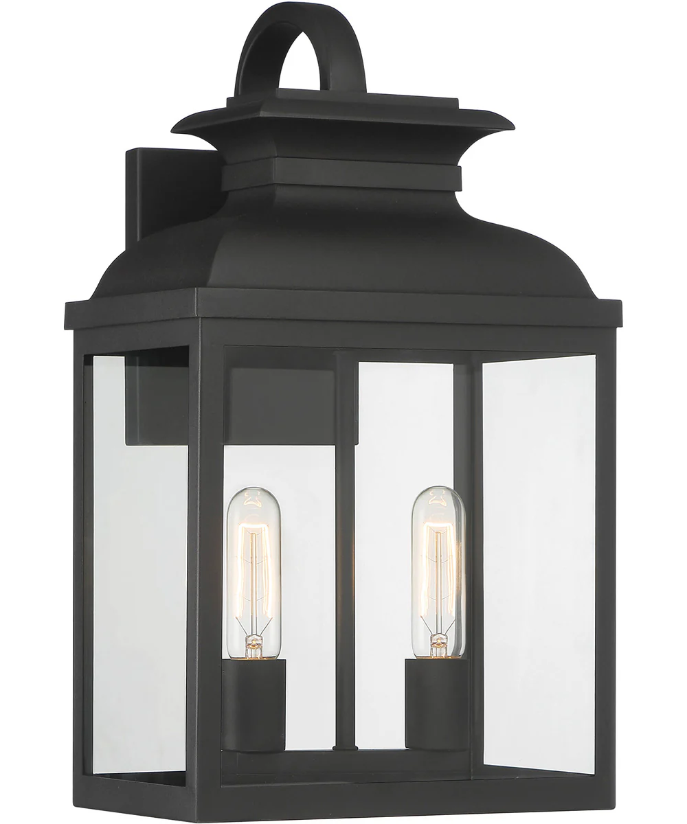 Milton 2 Light Wall Lantern Black - Image 4