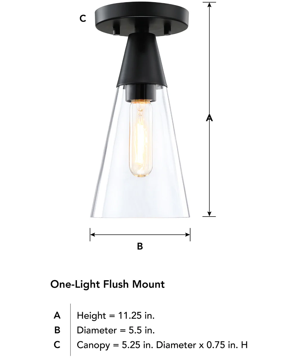 Norro 1 Light Flush Mount Matte Black - Image 5