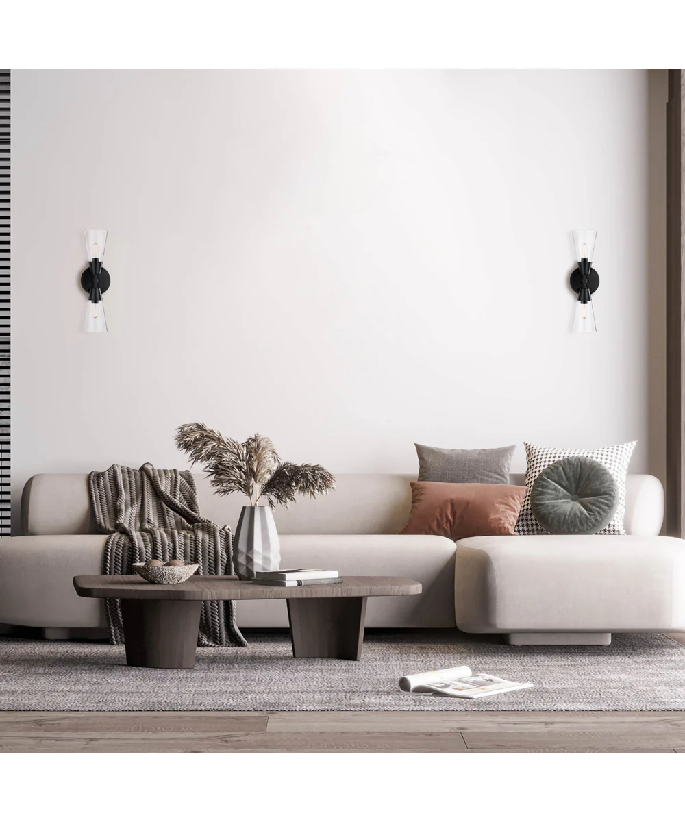 Norro 2 Light Wall Sconce  Matte Black - Image 3