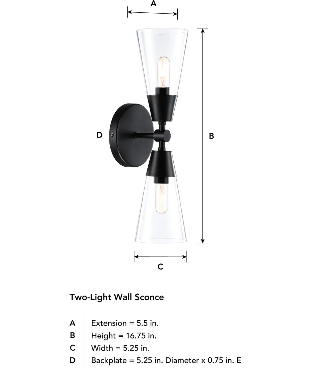 Norro 2 Light Wall Sconce  Matte Black - Image 5