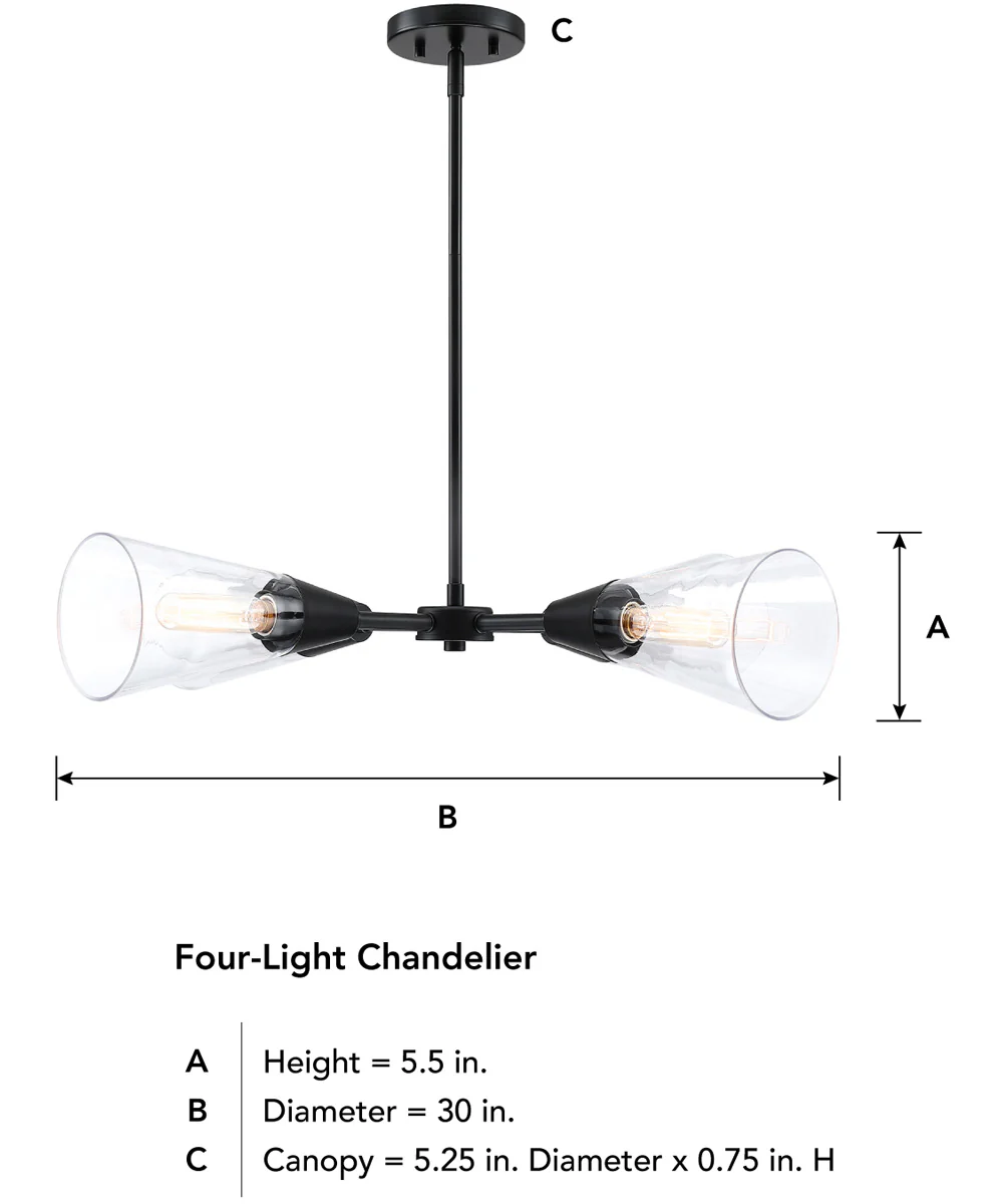 Norro 4 Light Chandelier  Matte Black - Image 5