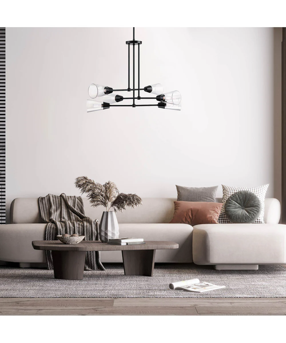 Norro 6 Light Chandelier Matte Black - Image 3