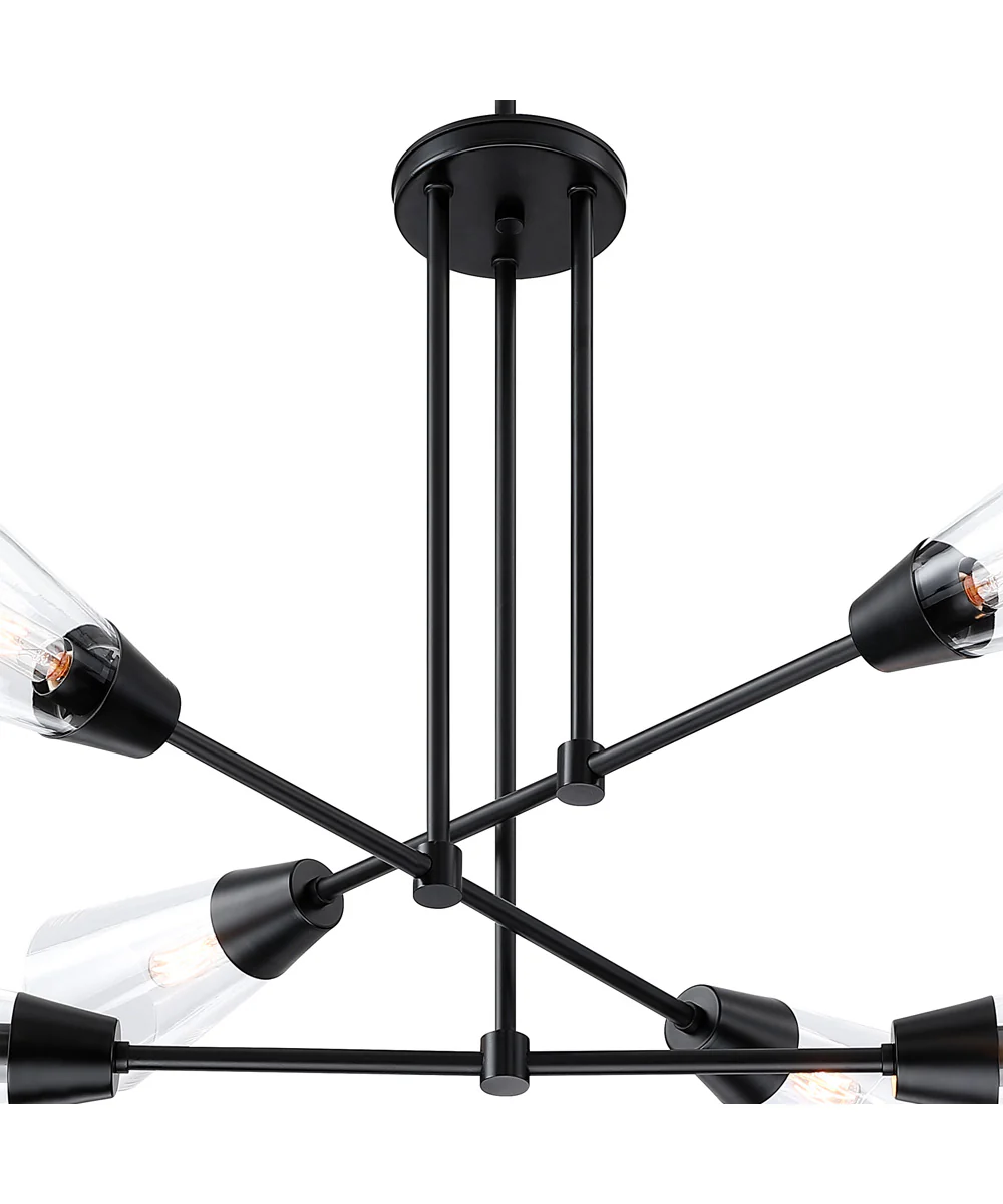 Norro 6 Light Chandelier Matte Black - Image 4