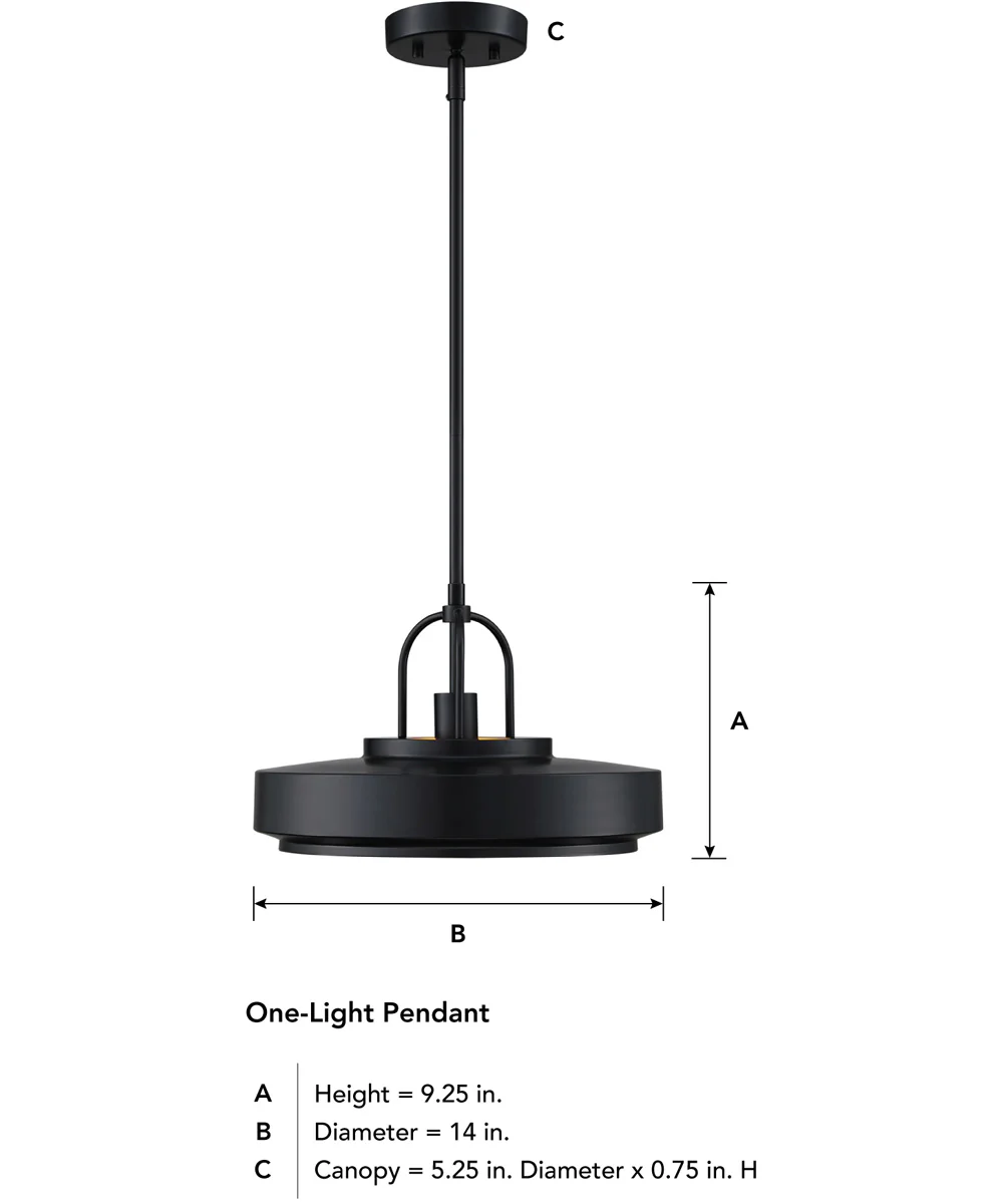 Odea 1 Light Pendant Matte Black - Image 5
