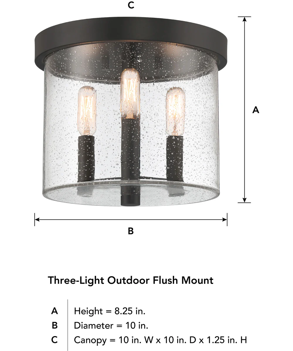 Otto 3 Light Flushmount Matte Black - Image 5