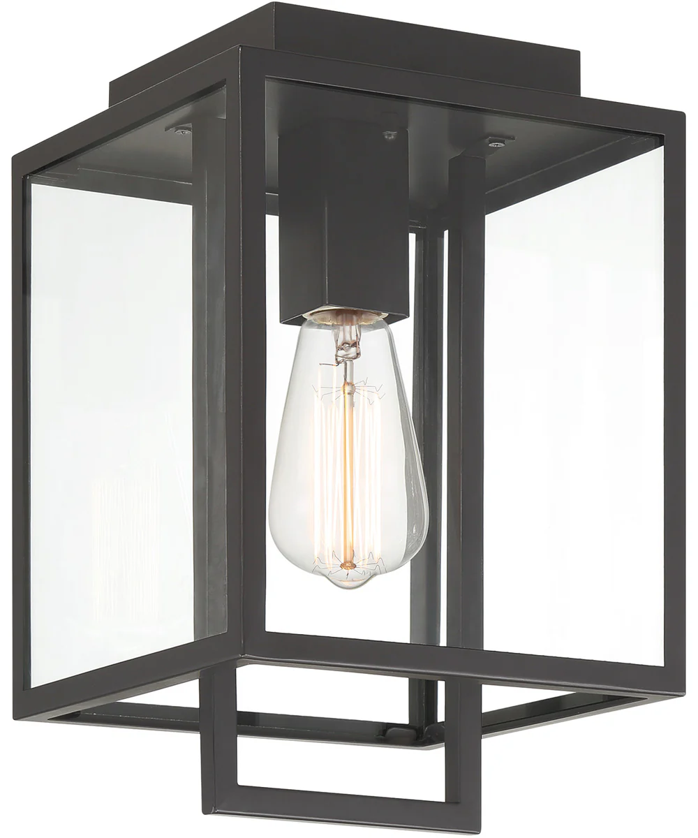 Preston 1 Light Wall Lantern Matte Black