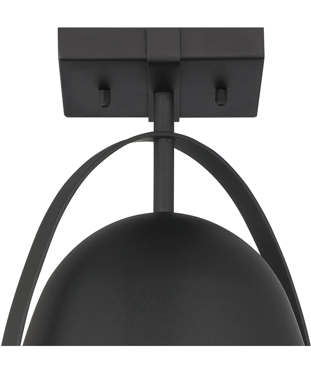Rue  1 Light Semi Flush  Black - Image 4