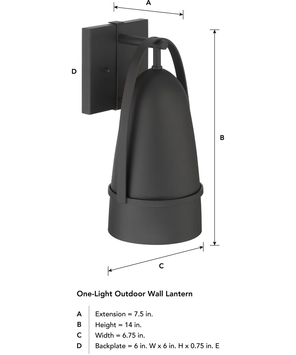 Rue  1 Light Wall Lantern Black - Image 5