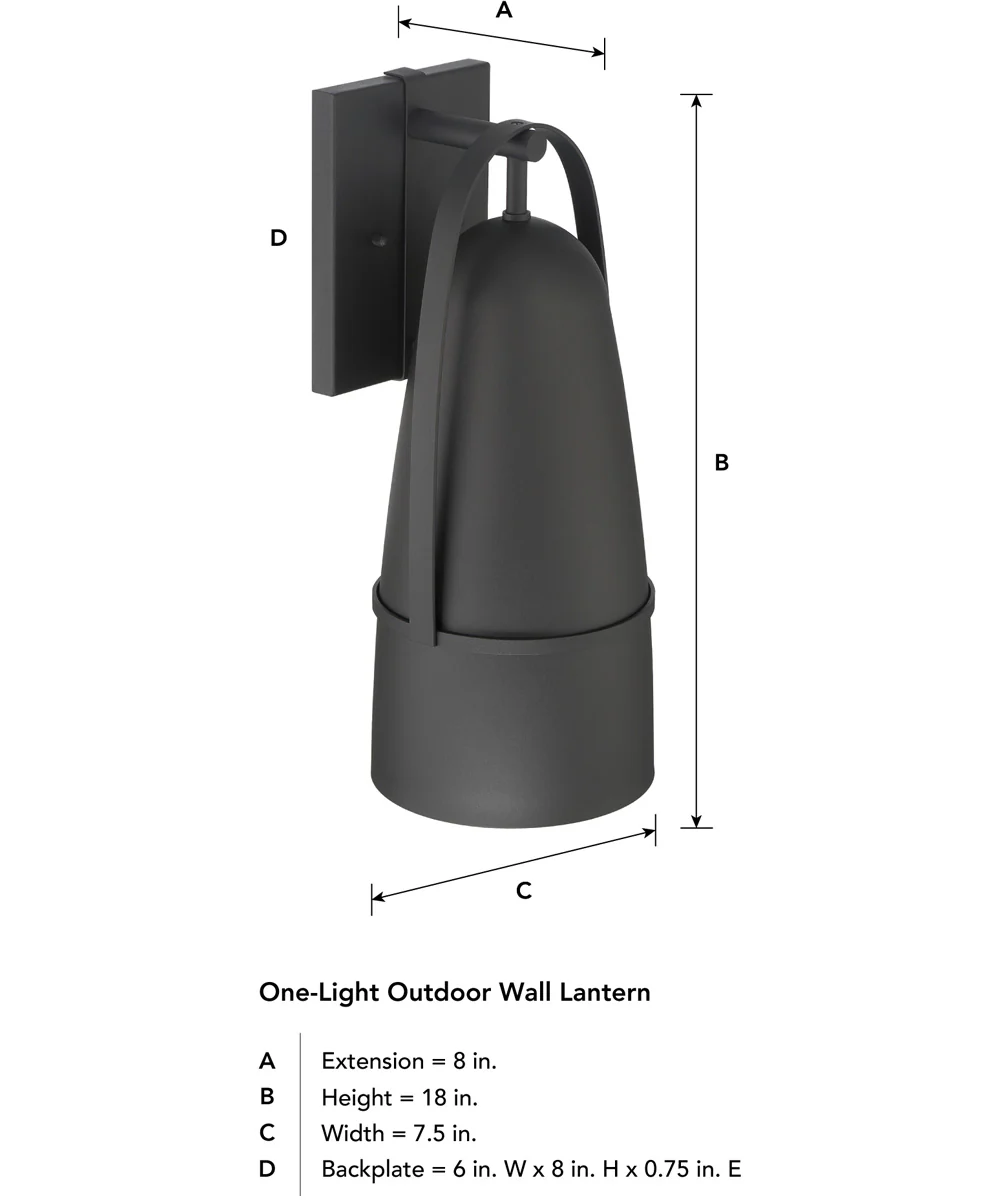Rue  1 Light Wall Lantern Black - Image 5