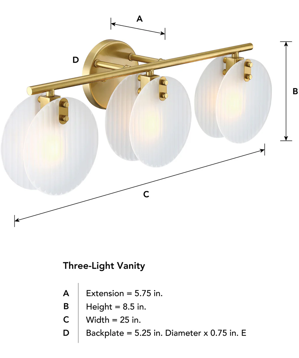 Sky Fall 3 Light Vanity Brushed Gold - Image 4
