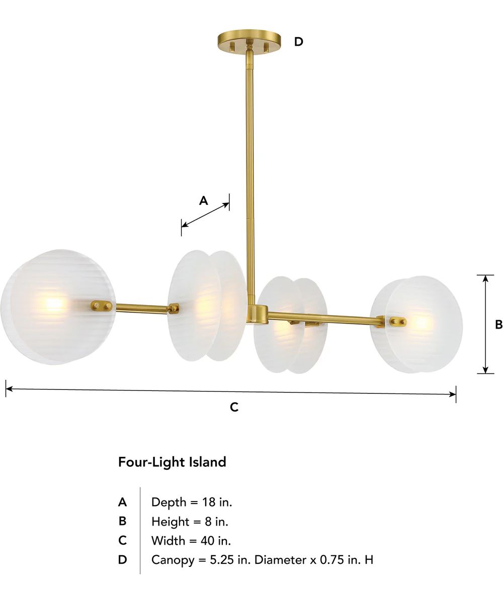 Sky Fall 4 light Island Pendant Brushed Gold - Image 4